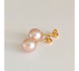 Kauehi - Boucles d'Oreilles Plaqué Or et Perles d'Eau douce d'exception