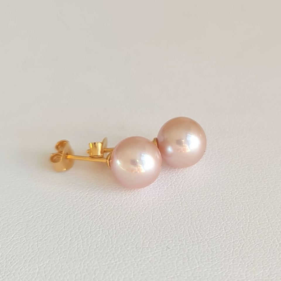 Kauehi - Boucles d'Oreilles Plaqué Or et Perles d'Eau douce d'exception