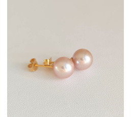 Kauehi - Boucles d'Oreilles Plaqué Or et Perles d'Eau douce d'exception