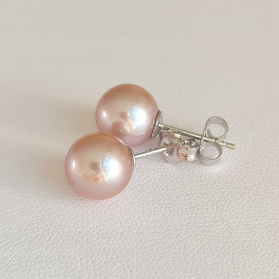 Rimatara - Boucles d'Oreilles Argent rhodié et Perles d'Eau douce d'exception