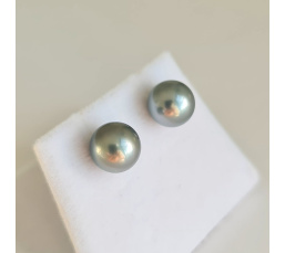 Rimatara - Boucles d'Oreilles Argent Rhodié et Perles de Tahiti