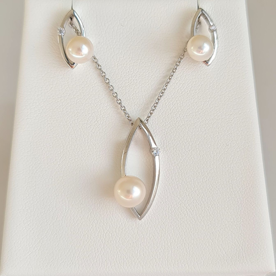 Sublime - Parure Argent Rhodié et Véritables Perles d'Eau Douce