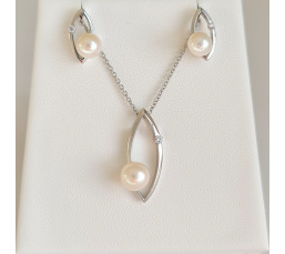 Sublime - Parure Argent Rhodié et Véritables Perles d'Eau Douce