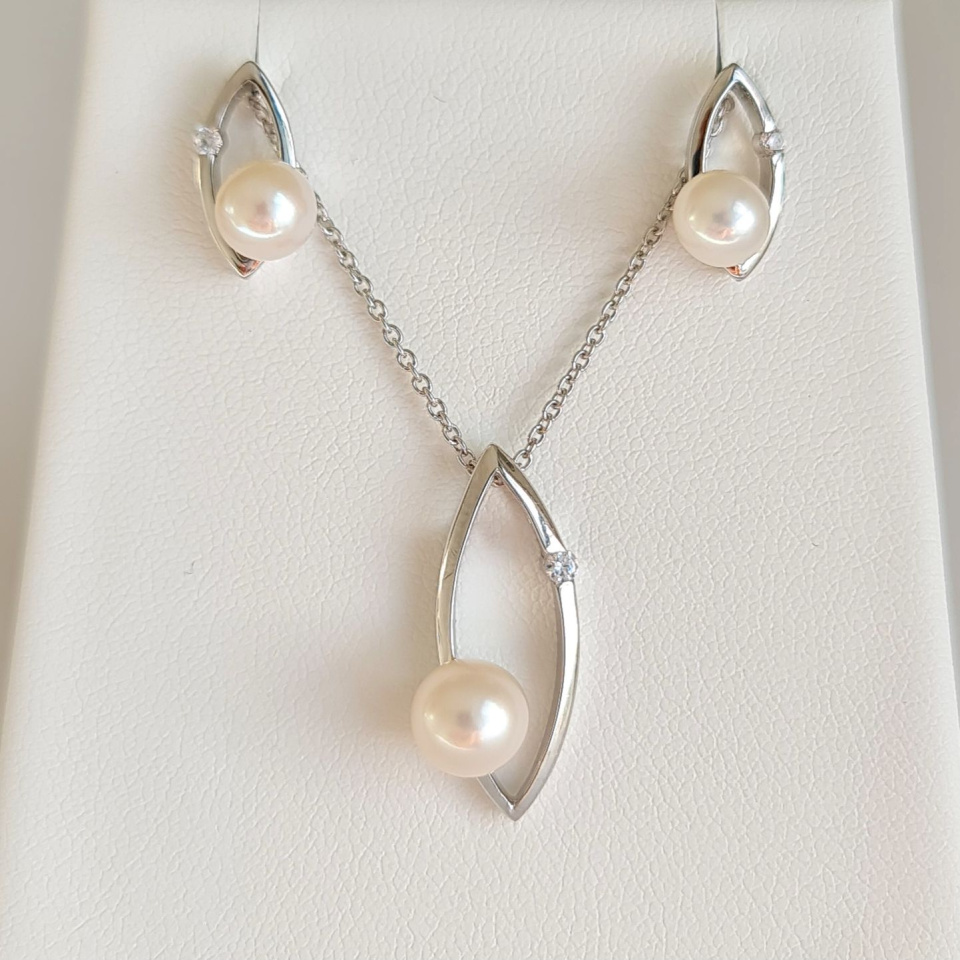 Sublime - Parure Argent Rhodié et Véritables Perles d'Eau Douce