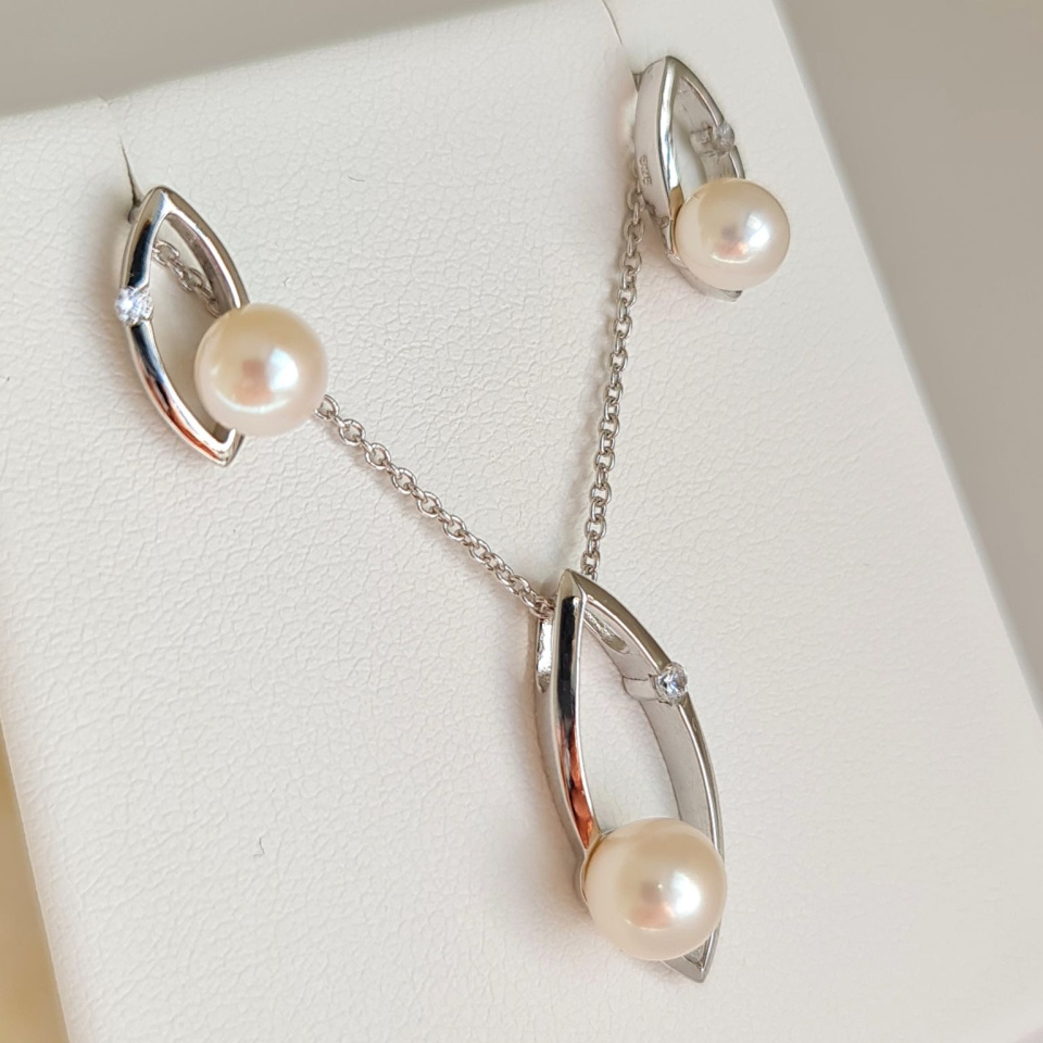 Sublime - Parure Argent Rhodié et Véritables Perles d'Eau Douce