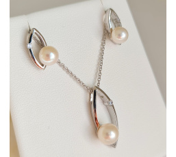 Sublime - Parure Argent Rhodié et Véritables Perles d'Eau Douce