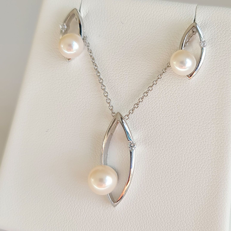 Sublime - Parure Argent Rhodié et Véritables Perles d'Eau Douce