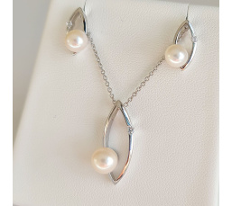 Sublime - Parure Argent Rhodié et Véritables Perles d'Eau Douce