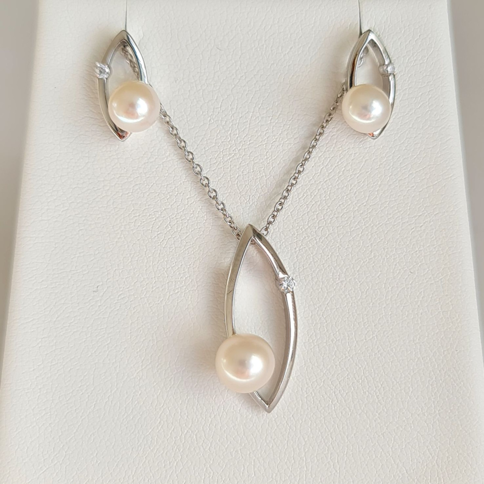 Sublime - Parure Argent Rhodié et Véritables Perles d'Eau Douce