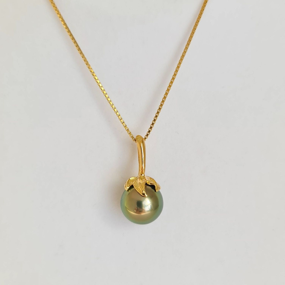 Larme des Dieux - Pendentif en Or Jaune et Perle de Tahiti d'Exception
