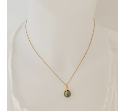 Larme des Dieux - Pendentif en Or Jaune et Perle de Tahiti d'Exception