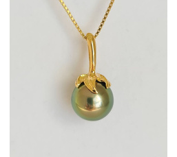Larme des Dieux - Pendentif en Or Jaune et Perle de Tahiti d'Exception