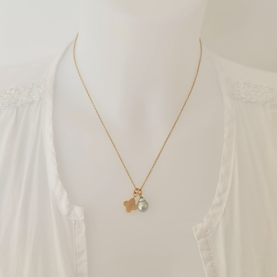 Chance - Collier or laminé 14 carats et Perle de Tahiti d'Exception