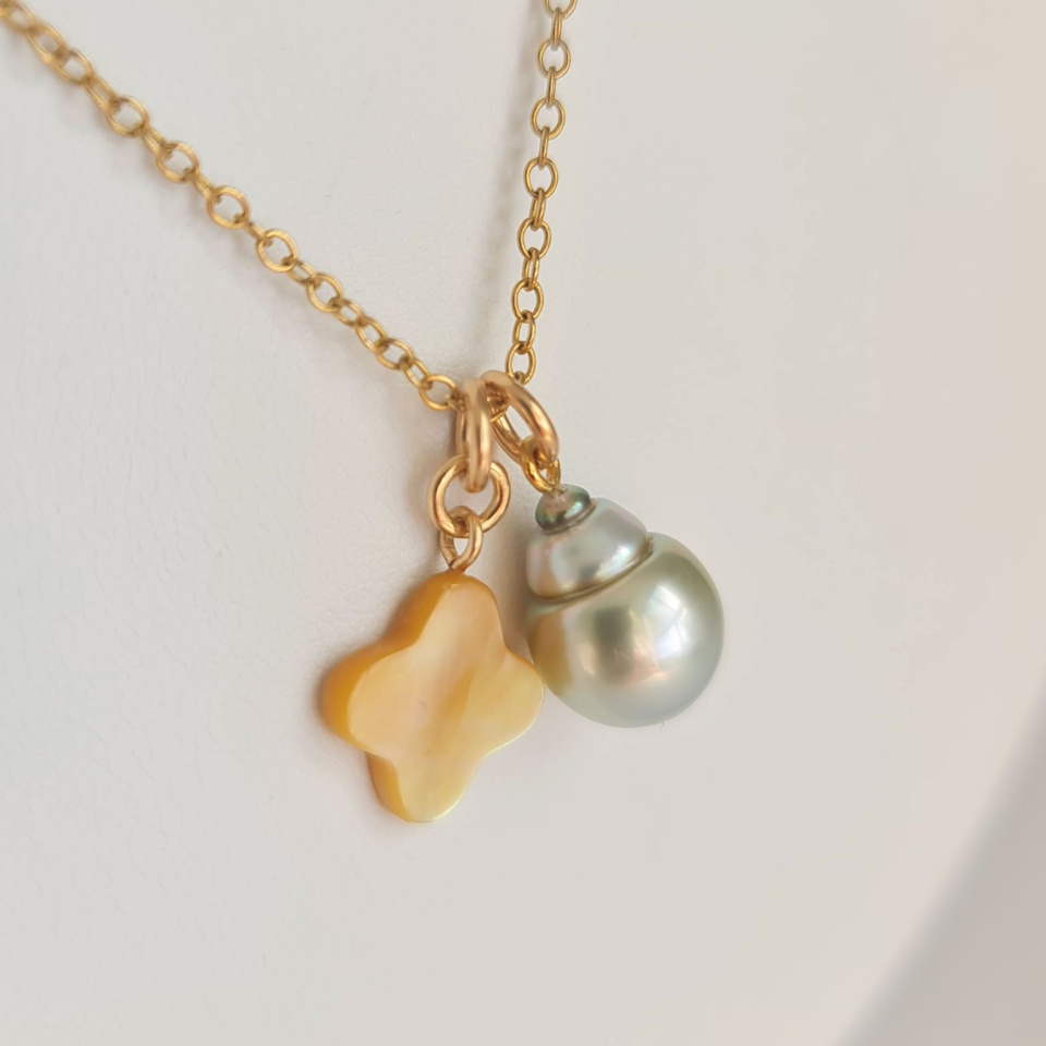 Chance - Collier or laminé 14 carats et Perle de Tahiti d'Exception