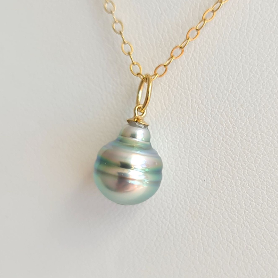 Anabella - Collier or laminé 14 carats et Perle de Tahiti d'Exception