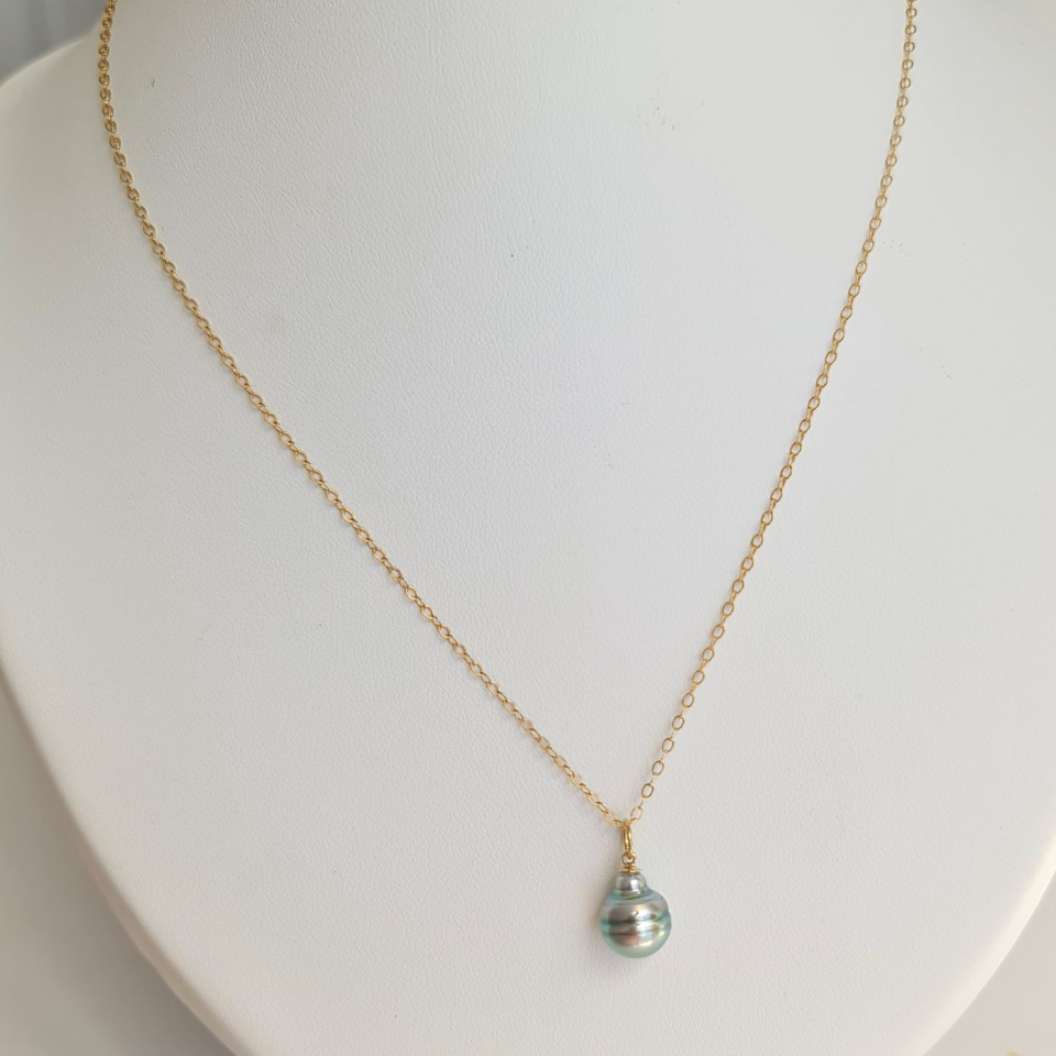 Anabella - Collier or laminé 14 carats et Perle de Tahiti d'Exception