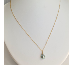 Anabella - Collier or laminé 14 carats et Perle de Tahiti d'Exception