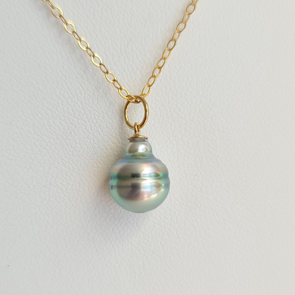 Anabella - Collier or laminé 14 carats et Perle de Tahiti d'Exception