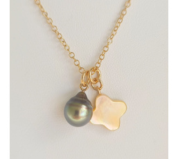 Chance - Collier or laminé 14 carats et Perle de Tahiti d'Exception