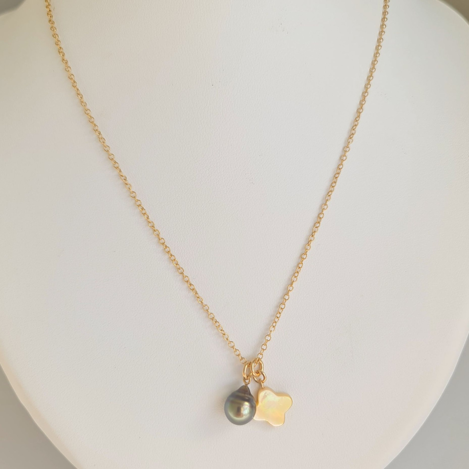 Chance - Collier or laminé 14 carats et Perle de Tahiti d'Exception