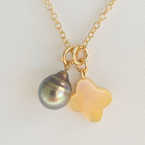 Chance - Collier or laminé 14 carats et Perle de Tahiti d'Exception