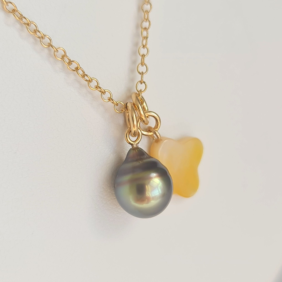 Chance - Collier or laminé 14 carats et Perle de Tahiti d'Exception