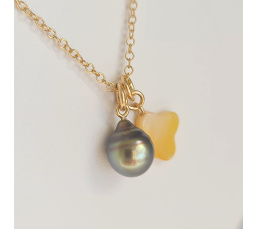 Chance - Collier or laminé 14 carats et Perle de Tahiti d'Exception