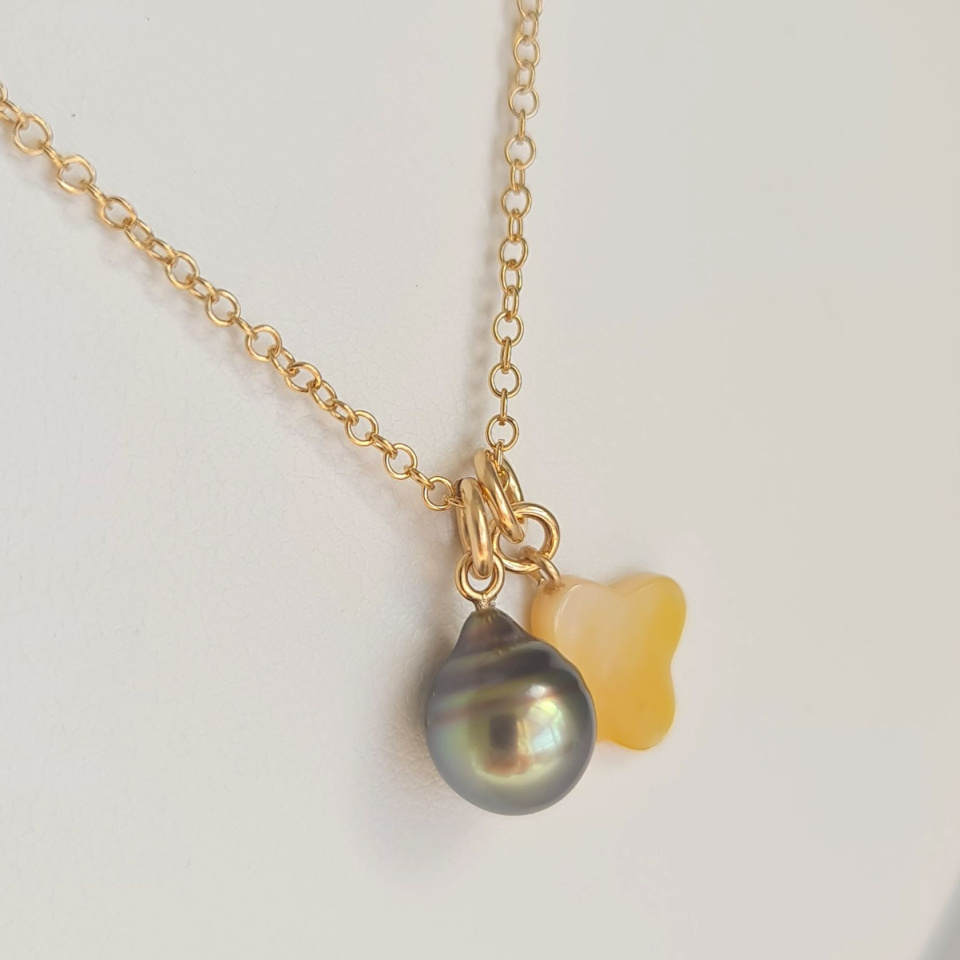 Chance - Collier or laminé 14 carats et Perle de Tahiti d'Exception