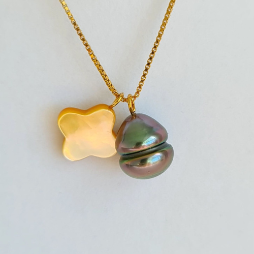 Chance - Collier or laminé 14 carats et Perle de Tahiti d'Exception