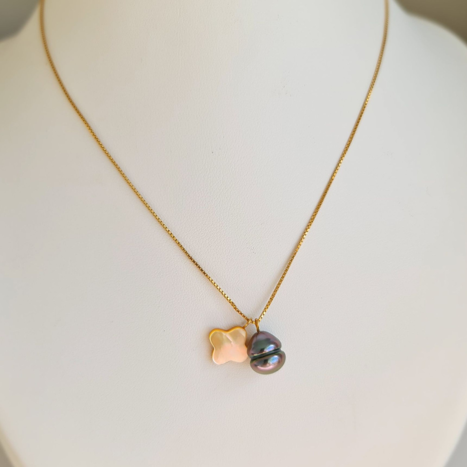 Chance - Collier or laminé 14 carats et Perle de Tahiti d'Exception