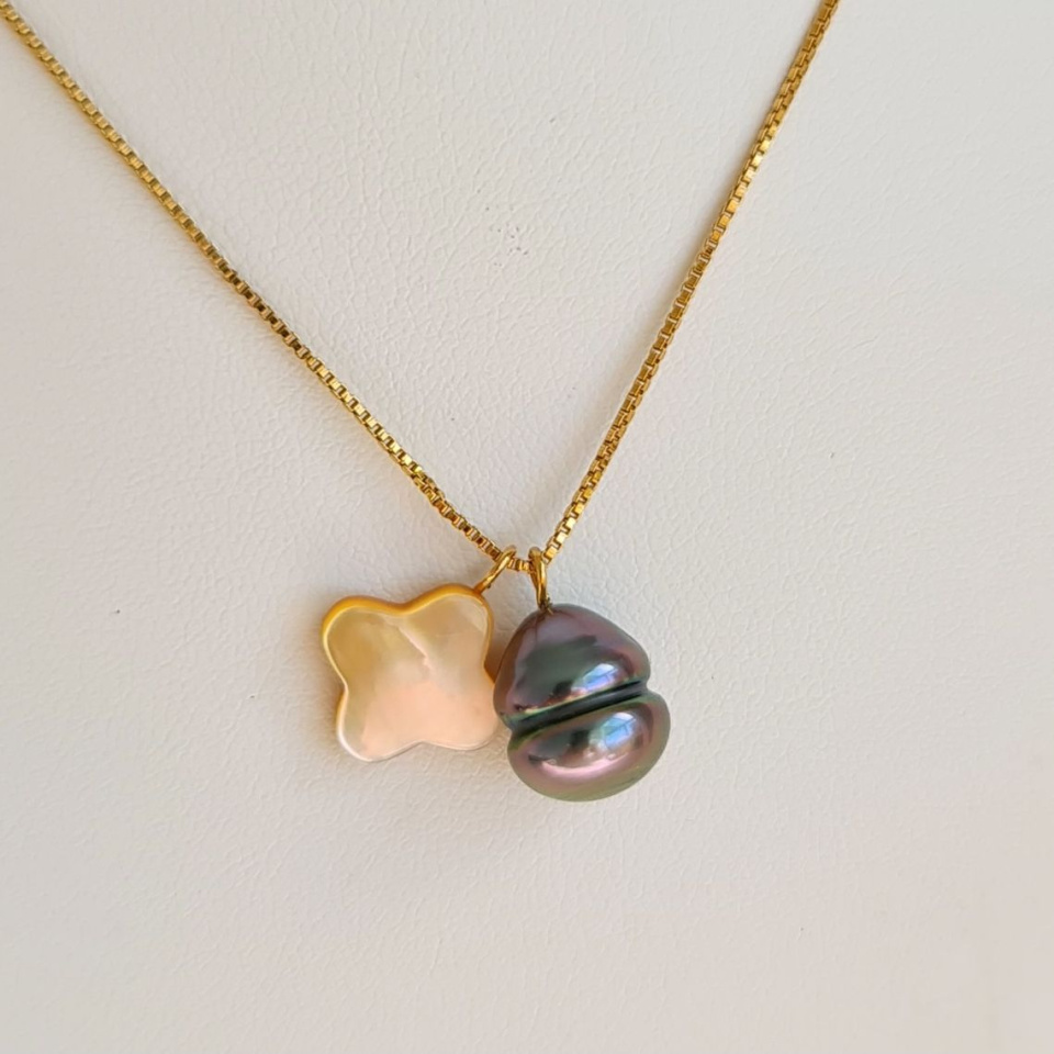 Chance - Collier or laminé 14 carats et Perle de Tahiti d'Exception
