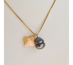 Chance - Collier or laminé 14 carats et Perle de Tahiti d'Exception
