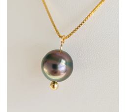 Maeva - Collier or laminé 14 carats et Véritable Perle de Tahiti