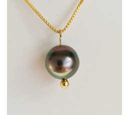 Maeva - Collier or laminé 14 carats et Véritable Perle de Tahiti