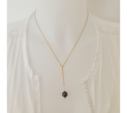 Maeva nui - Collier or laminé 14 carats et Véritable Perle de Tahiti