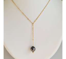 Maeva nui - Collier or laminé 14 carats et Véritable Perle de Tahiti