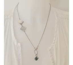 Manihi - Collier Argent rhodié et Perle et Nacres de Tahiti