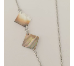 Manihi - Collier Argent rhodié et Perle et Nacres de Tahiti