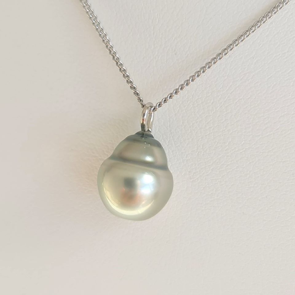 Tahiti - Collier Argent rhodié et Perle de Tahiti d'exception