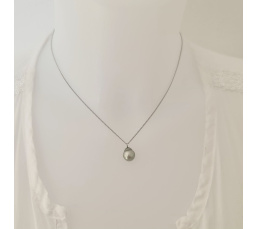 Tahiti - Collier Argent rhodié et Perle de Tahiti d'exception