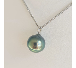 Tahiti - Collier Argent rhodié et Perle de Tahiti d'exception