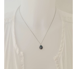 Tahiti - Collier Argent rhodié et Perle de Tahiti d'exception