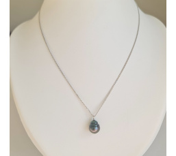Tahiti - Collier Argent rhodié et Perle de Tahiti d'exception