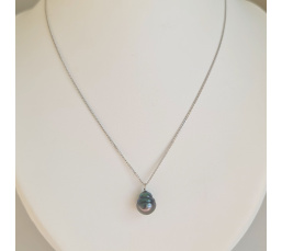 Tahiti - Collier Argent rhodié et Perle de Tahiti d'exception