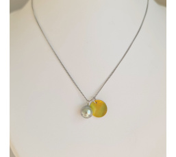 Tahiti - Collier Argent rhodié et Perle de Tahiti d'exception