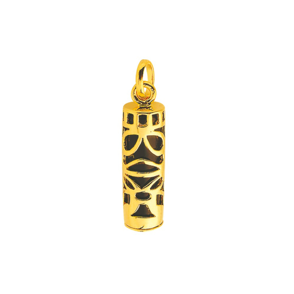 TIKI - Pendentif Plaqué Or et Onyx - Sagesse